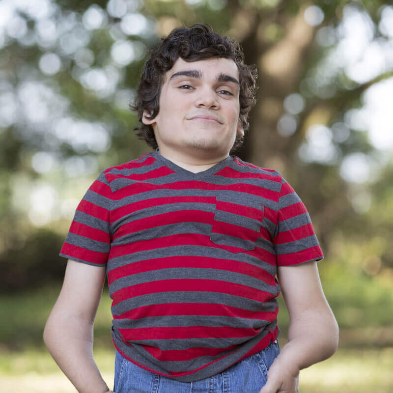 Image: Boy in red stripped shirt